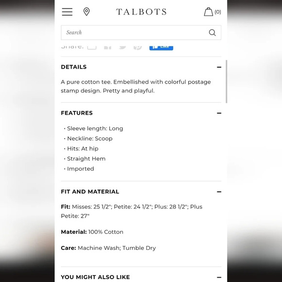 New TALBOTS sz. M Cotton Postage Stamp Novelty Tee Travel Comfy Casual Top Shirt - Picture 2 of 8